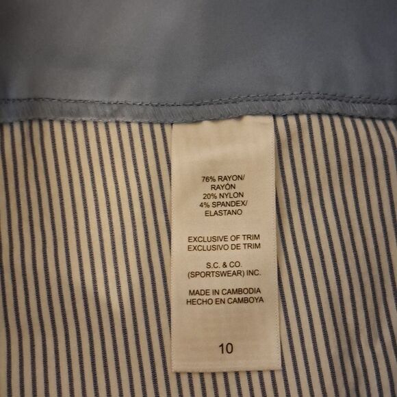S. C. & Co. striped blue cropped pants size 10 - Picture 5 of 7